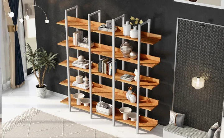 Modern Open Book Shelves Gurgaon
